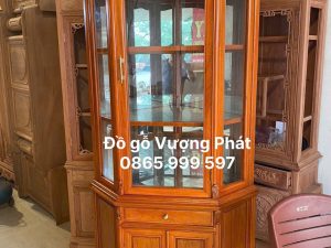 Tủ rượu góc trơn 70 gỗ Hương đá loại 1 dày dặn đẹp
