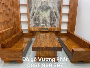 Bộ bàn ghế K3 Sofa nguyên khối gỗ Gõ Đỏ loại 1 đẹp đẳng cấp