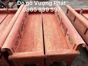 Trường kỷ trung gỗ Hương đá hàng đẹp chọn gỗ chọn vân