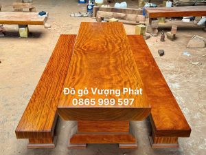 Bàn ghế K3 nguyên khối gỗ Cẩm vân chun loại 1 đẹp