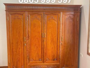 Tủ Áo 4 cánh gỗ Hương đá tự nhiên dày dặn loại 1