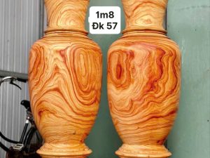 Lục bình phong thủy gỗ Hương đỏ cao 1m8 đk 57 nguyên khối hàng víp