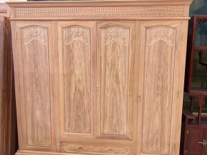 Tủ Áo 4 cánh 3 buồng gỗ thịt Gõ Đỏ tự nhiên đẹp dày dặn loại 1