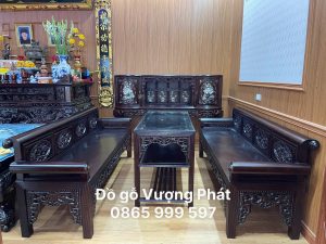Trường Kỷ Đại gỗ gụ 3 món hàng đẹp dày dặn loại 1